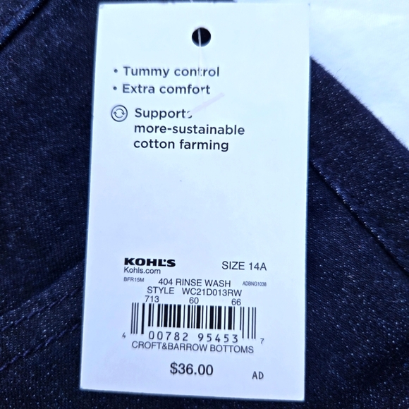 Croft & Barrow capri mid rise denim jeans women's size 14A classic stretch NWT - Picture 10 of 15